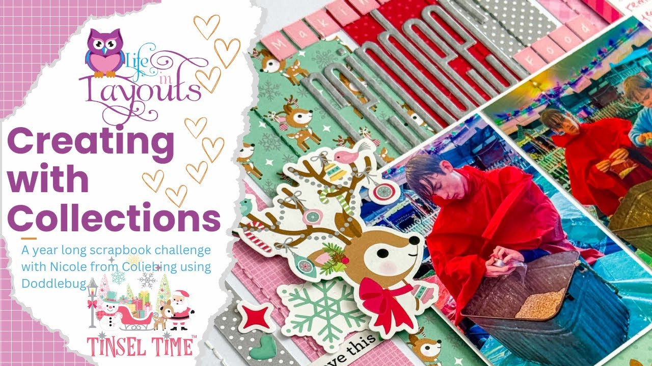 Reindeer Food - Doodlebug - Tinsel Time - Single Page Scrapbook Process - Life in Layouts
