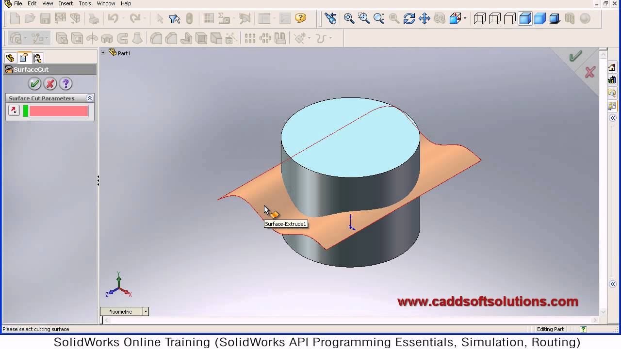 SolidWorks Surface Cut Tutorial