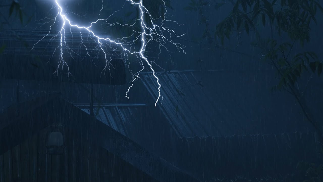 Goodbye Stress with Heavy Rain & Thunder on Tin Roof at Night 🌧️ White Noise