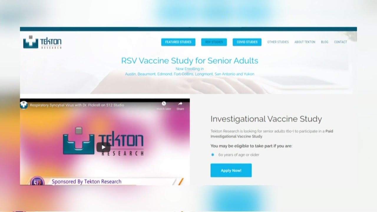 Volunteers Needed For Older Adult RSV Vaccine Study, Or Respiratory Syncytial Virus