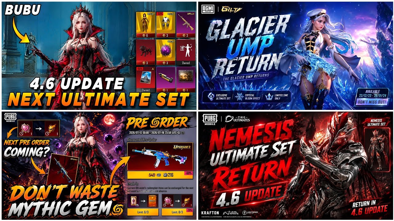 🔴 NEXT BUBU ULTIMATE SET 4.6 ✅ GLAICER UMP RETURN 4.7 🥶 NEXT PRE ORDER EVENT 🔥 RETURN ULTIMATE SET 🤩