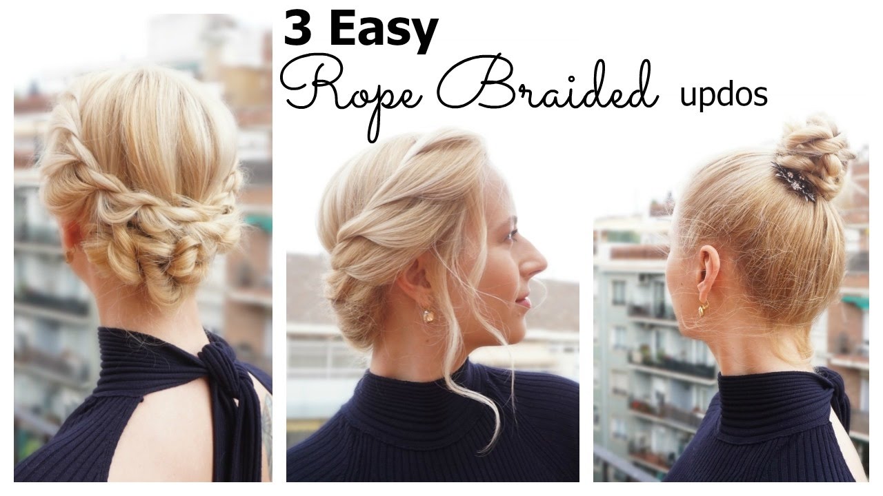 3 Easy Rope Braided Updos for short & medium hair | Hairs Affairs
