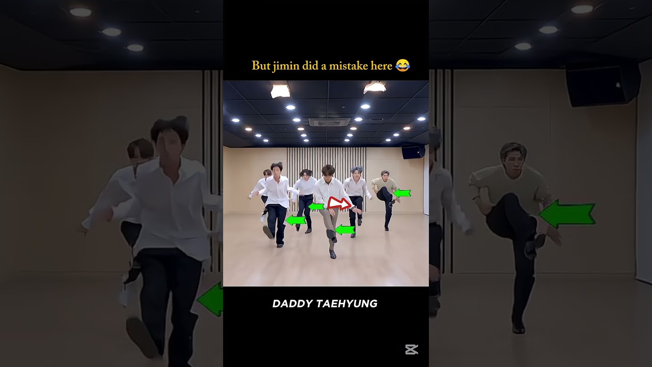 When jimin made a clumsy mistake in his dance practice 😂