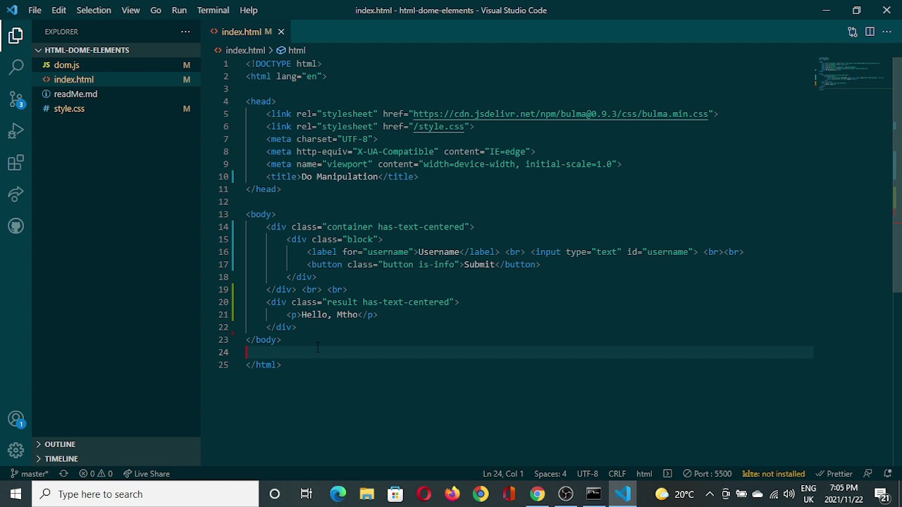 Dom Manipulation (JS)