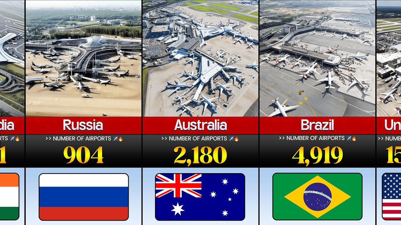 Number of Airports by Country 2026 | Top 100 Countries Ranked ✈️🌍