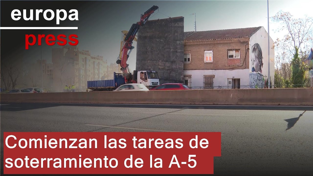 Comienzan las tareas de soterramiento de la A-5 con la demolición de inmuebles colindantes