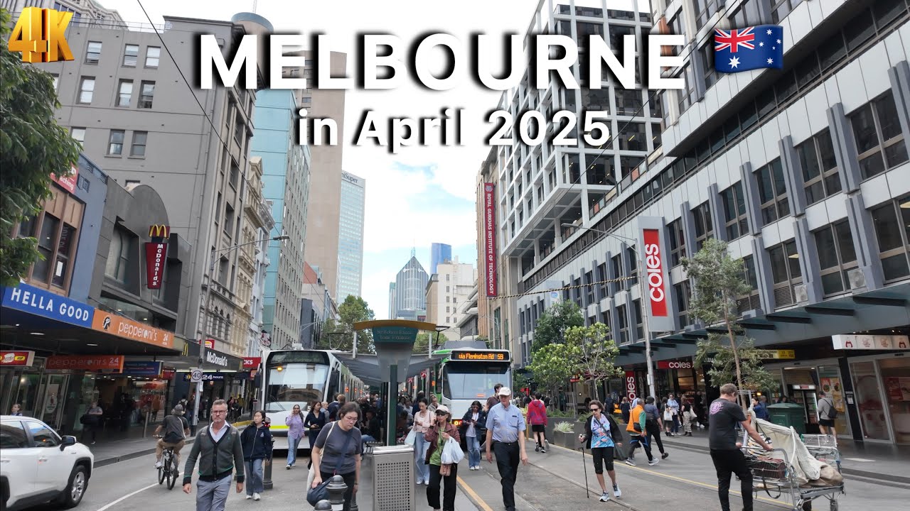 Experience Melbourne Australia in April 2025 City Walk 4K Video