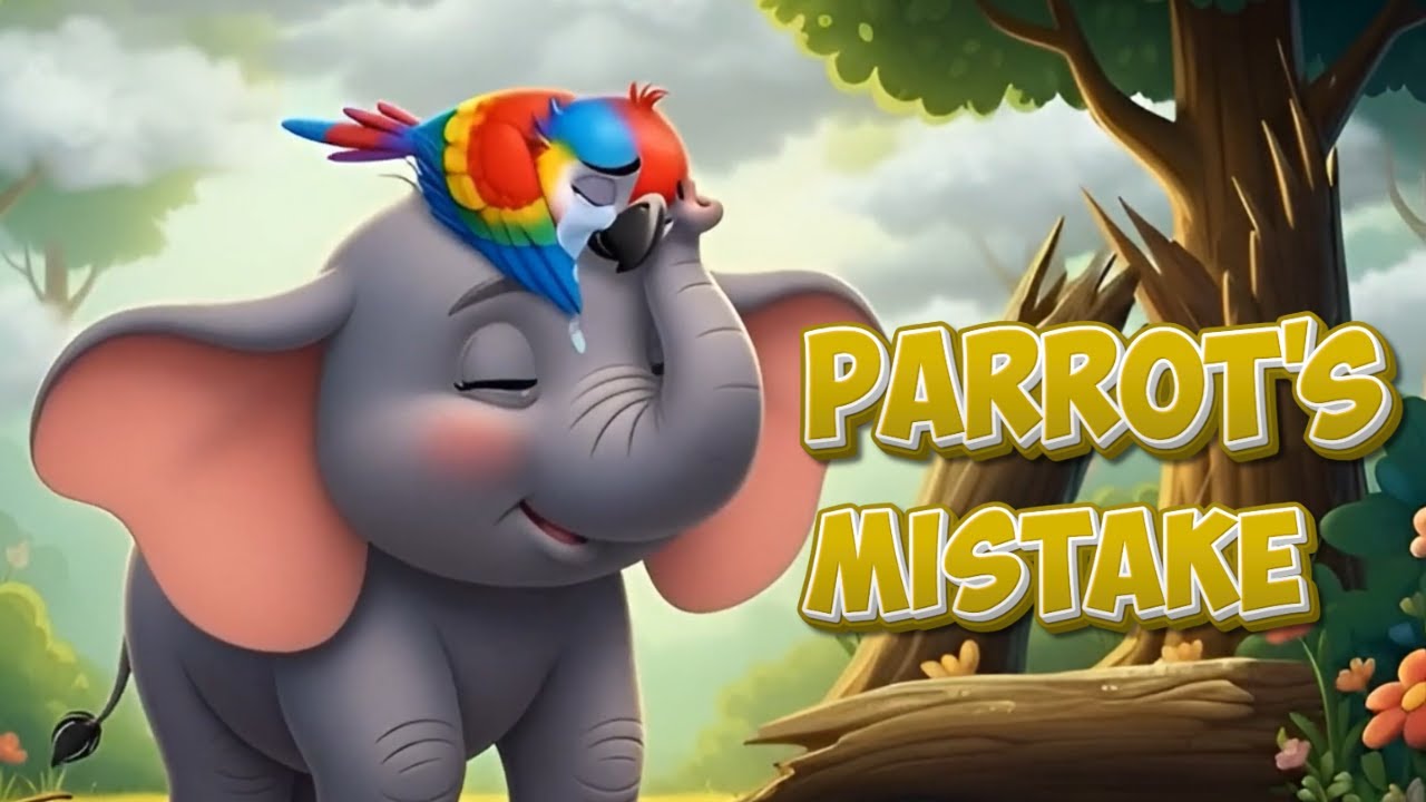 The Greedy Parrot Learns to Share 🦜🐘 | Kids Moral Story