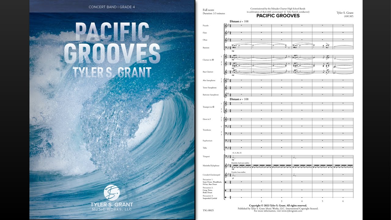 PACIFIC GROOVES by Tyler S. Grant (Concert Band, Grade 4) | Recorded by the Atlanta Wind Symphony