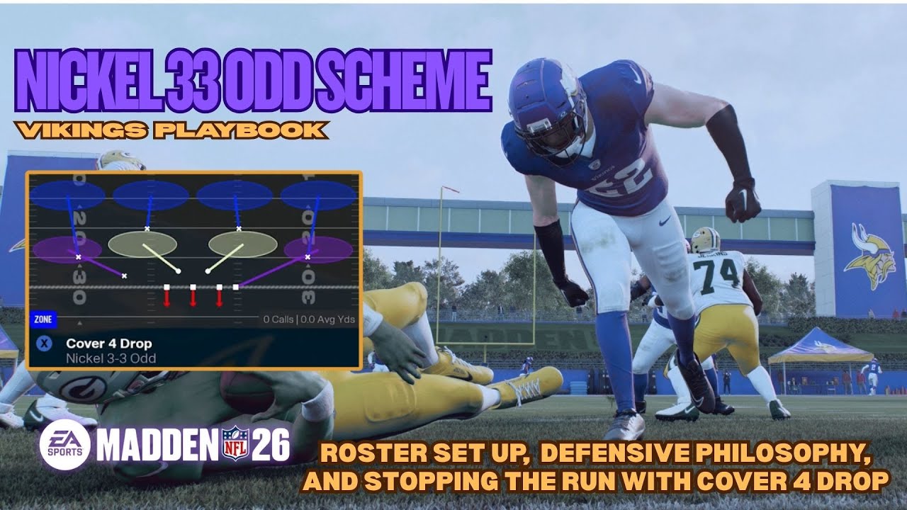 Run and Pass Defense Philosophy w/Cover 4 Drop | Nickel 33 Odd Full Scheme Part 1 | Madden 26