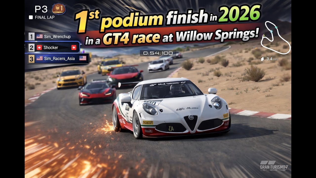Gran Turismo 7 GT4 Race at Willow Springs - Jan 2026