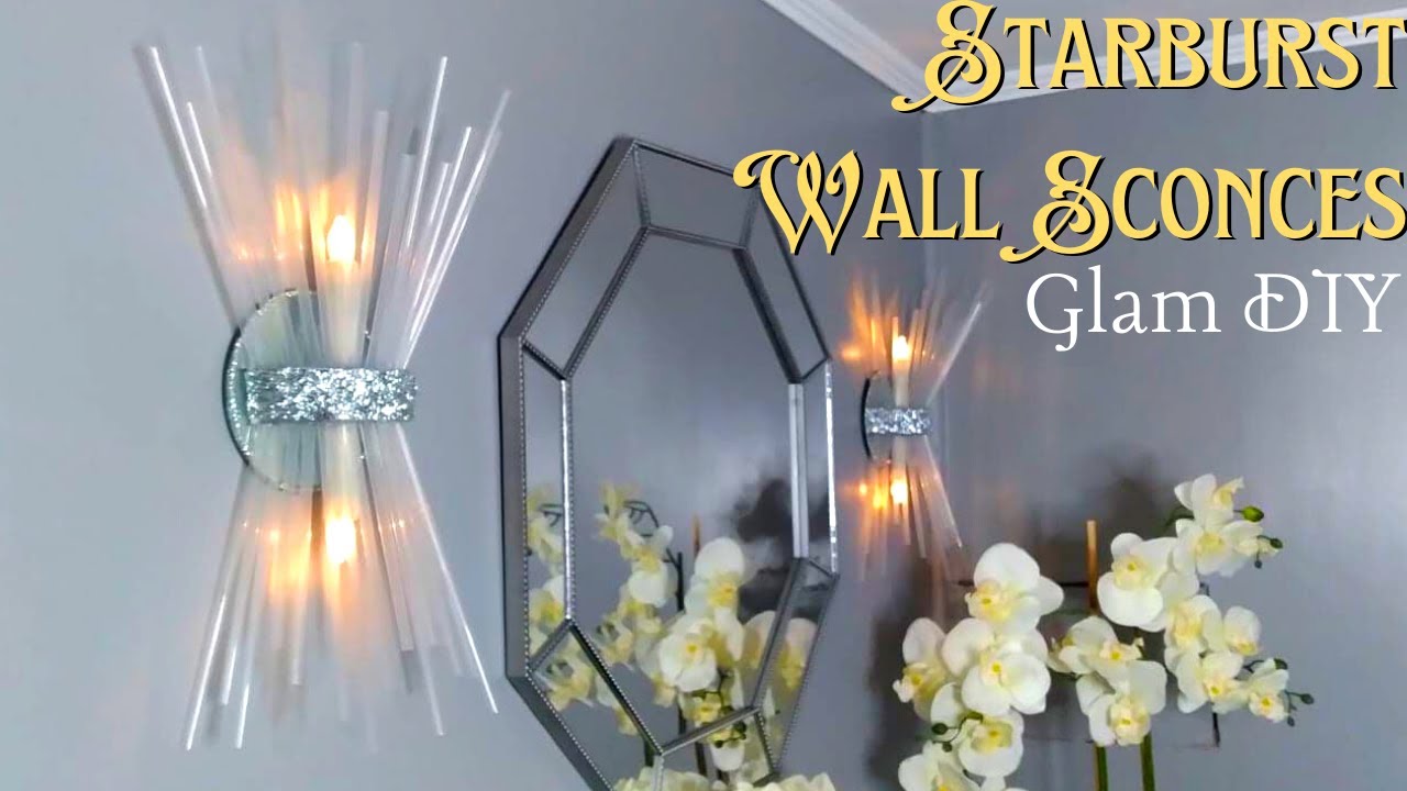 How to DIY Starburst 2-Light Wall Sconces |Glam