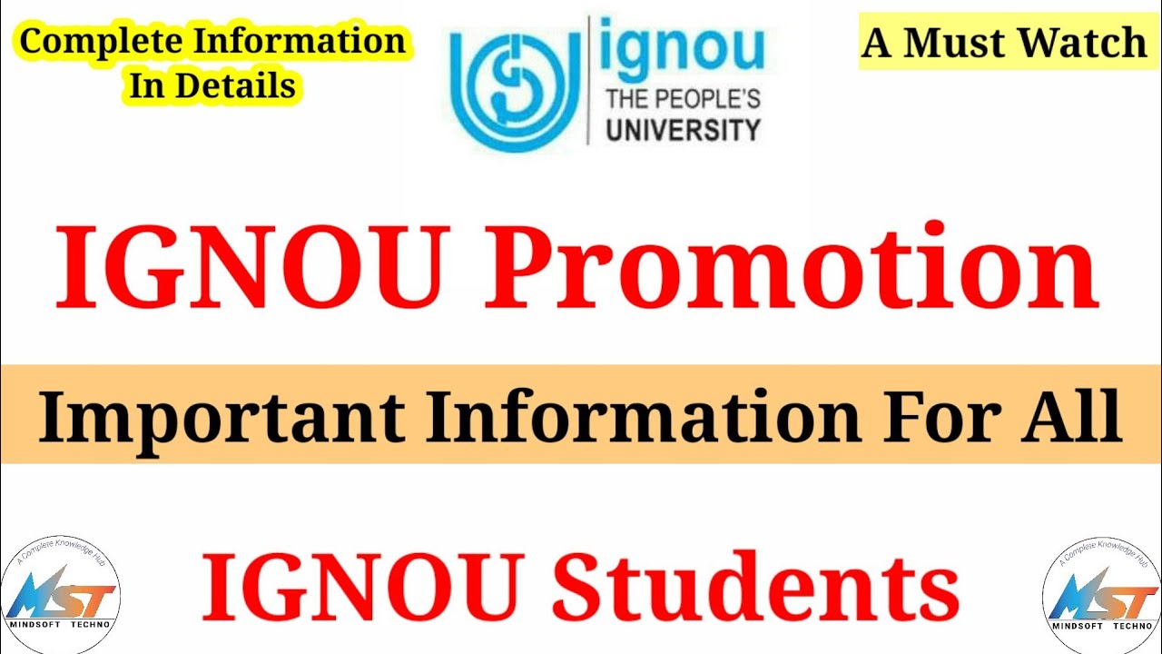 IGNOU Promotion Complete Information In Detail | Important For All IGNOU Students | Must Watch