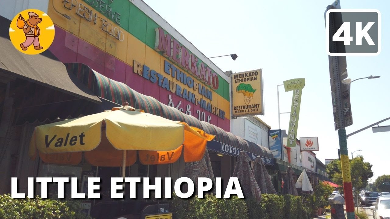 Little Ethiopia Walking Tour | Los Angeles 4k Ultra HD | 🔊 Binaural Sound