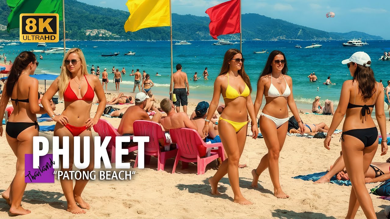 🇹🇭 8K HDR | Patong Beach Phuket | Phuket's Most Famous Beach | Full Walking Tour