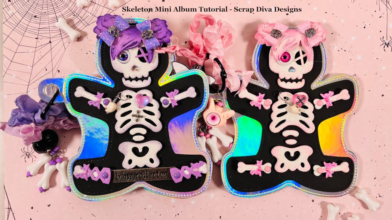 Skeleton Mini Album Tutorial - Scrap Diva Designs @ScrapDiva29 #scrapdivadesigns #scrapbooking