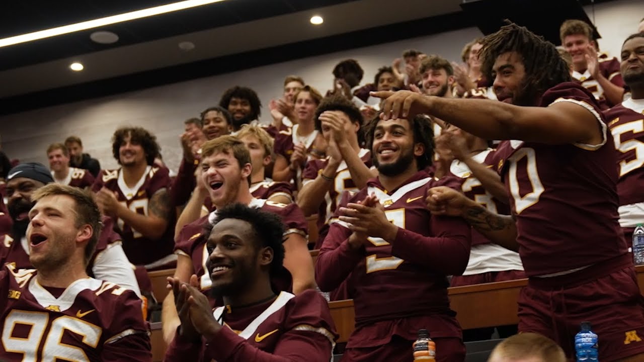 Minnesota Football Surprised with New Helmets (2023)
