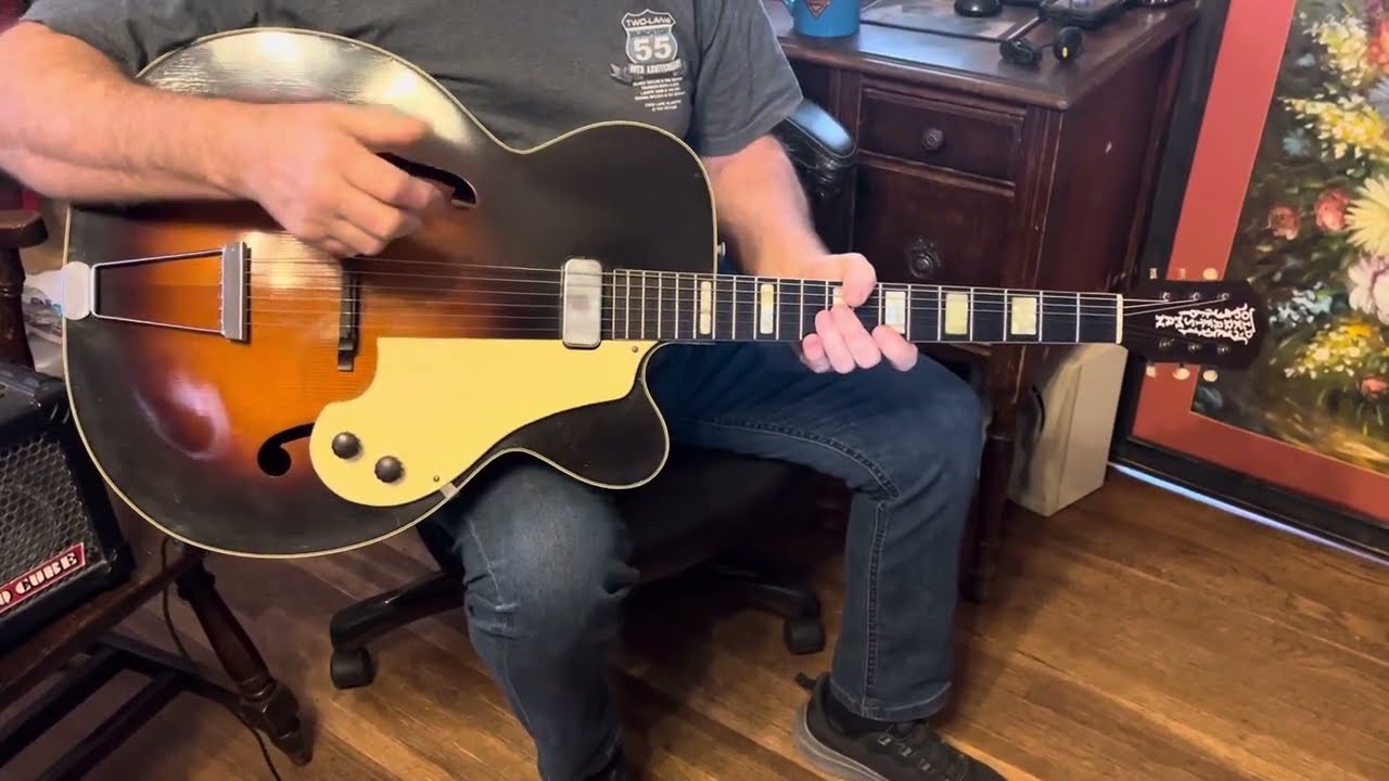 Vintage 1950s Kay Old Kraftsman Jumbo Archtop Electric Acoustic Demo