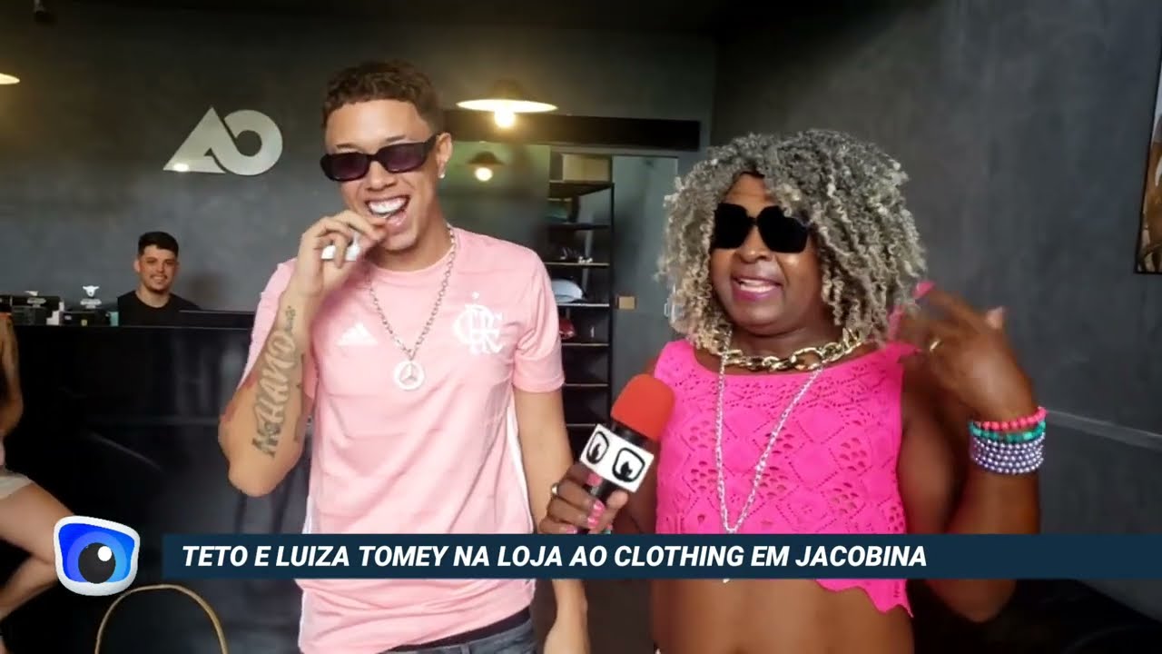 Teto e Luíza Tomey na loja Ao Clothing de Jacobina