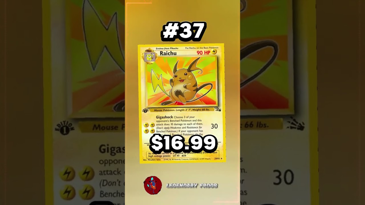 Top 50 Raichu Pokemon Cards #shorts #raichu #top50
