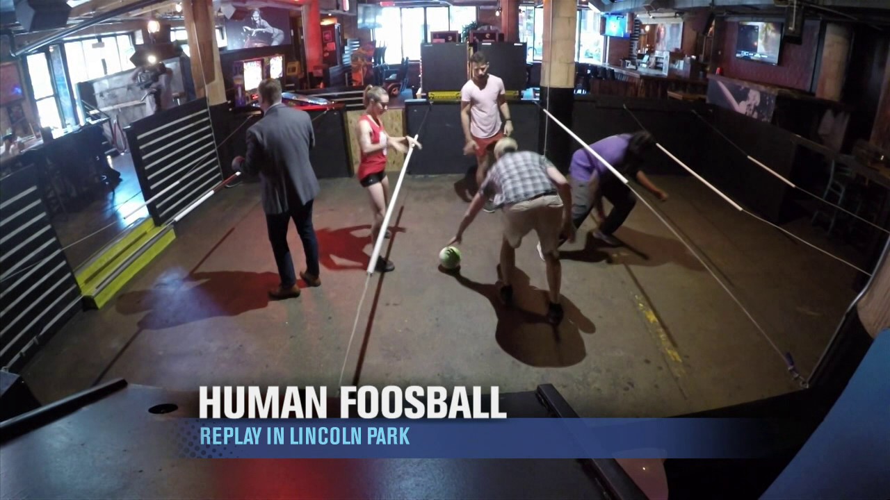 Jon Plays a Game of Human Foosball