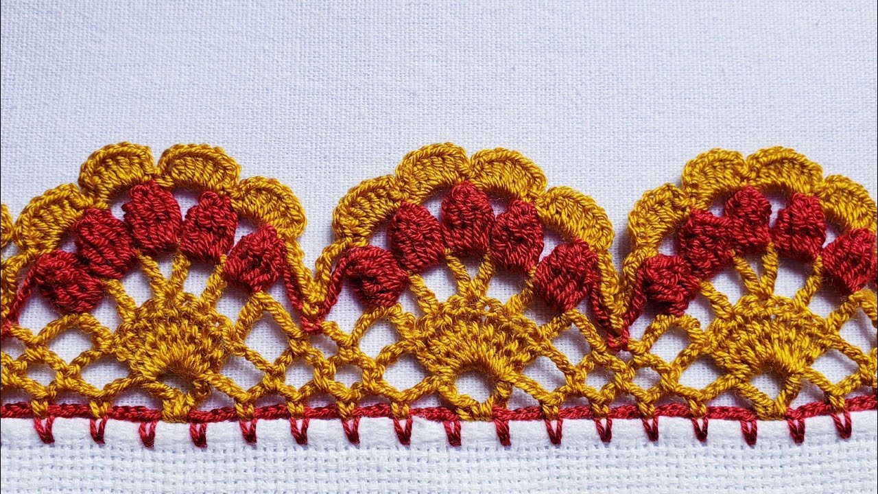 Barrado/bico para pano de prato #croche #crochet #barradinhodecroche 🌼 #556