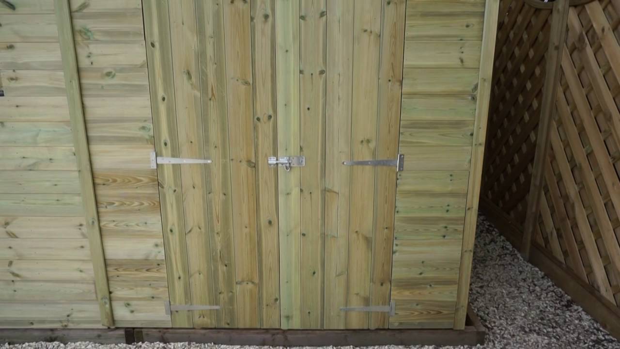 Mercia Pressure Treated Pent Shed Double Door Feature