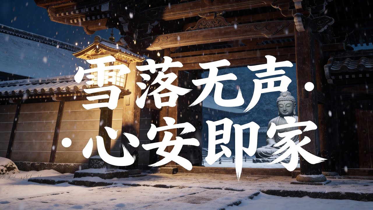 2小时深度助眠：寒山寺雪夜钟声与佛号 ｜ 432Hz 消除思虑过度，让心在佛光中安稳入睡4K