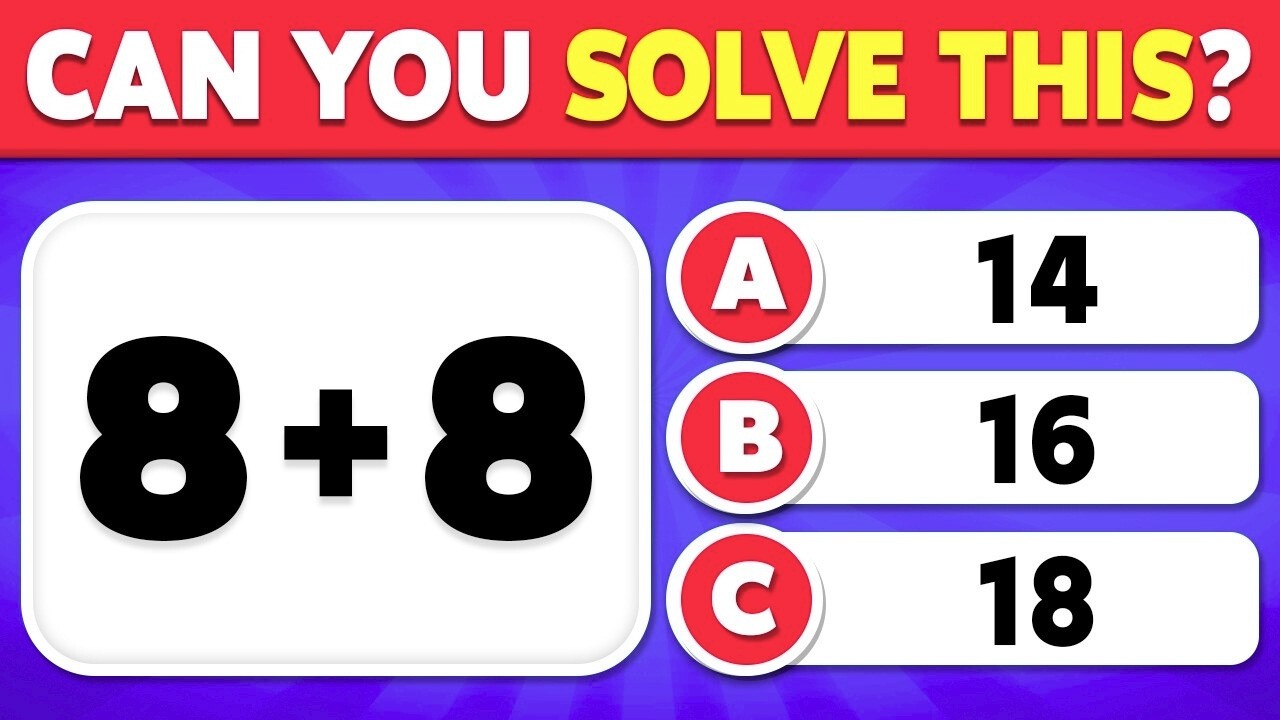 Can You Pass 50/50? Ultimate Math Quiz Challenge! Easy to Impossible