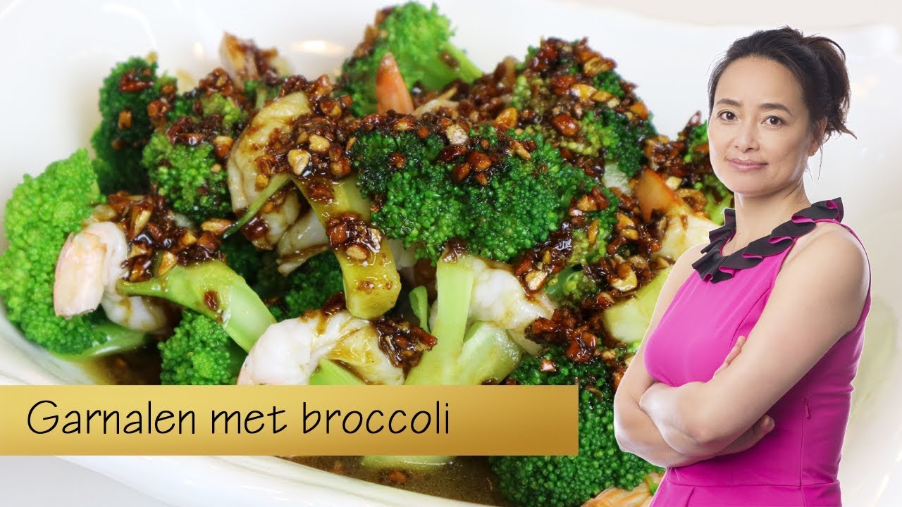 Garnalen met broccoli en botersaus
