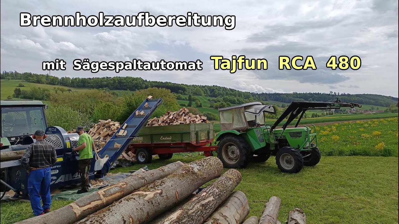 Brennholzaufbereitung mit dem Sägespaltautomat, Tajfun RCA 480
