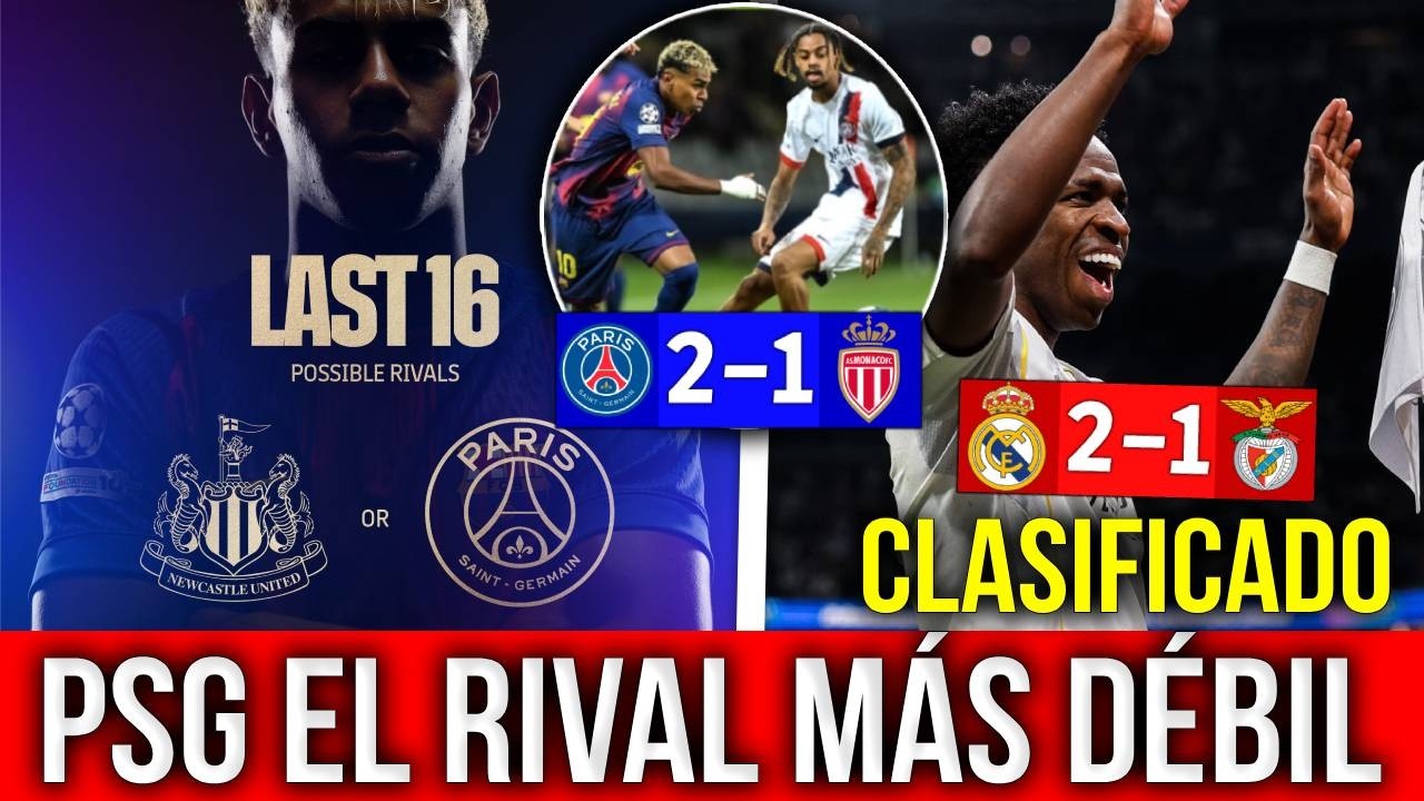 ¡PSG O NEWCASTLE PARA OCTAVOS! RIVALES CONFIRMADOS DEL BARCELONA, REAL MADRID CLASIFICADO