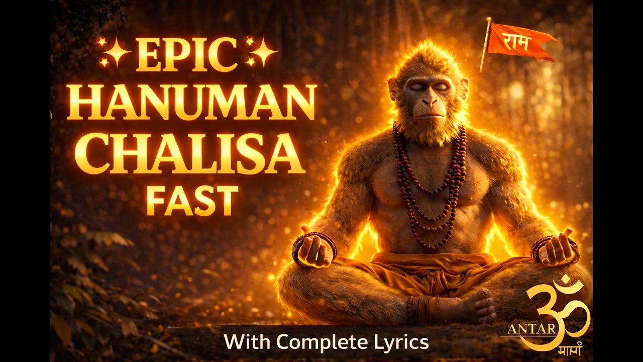 Hanuman Chalisa Fast | Complete Lyrics | Powerful Hanuman Chalisa | Jai Bajrangbali