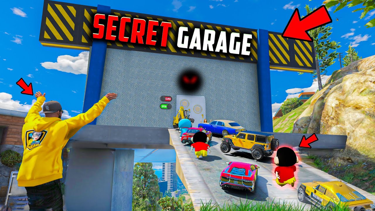 Franklin & Shinchan😱Found A Secret Garage In Top 🤣Of Franklin House in GTA 5  Telugu | Tri Star