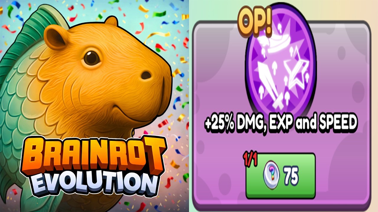 Brainrot Evolution Roblox - OP +25% урона, опыта и скорости.