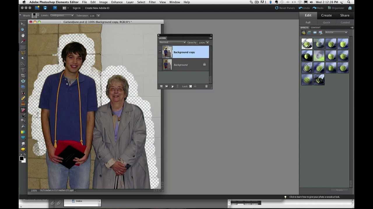 Photoshop Elements Background Eraser Tool