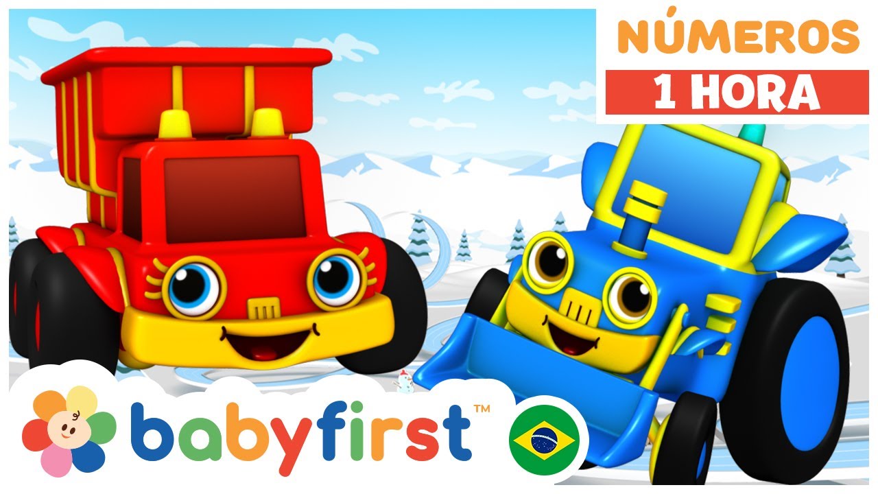 O 123, e já! | Contando animais de 1 a 10 | Carros de corrida + | Contagem divertida | BabyFirst TV
