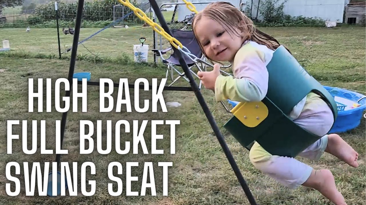 High Back Full Bucket Toddler Swing Seat with Plastic Coated Chains