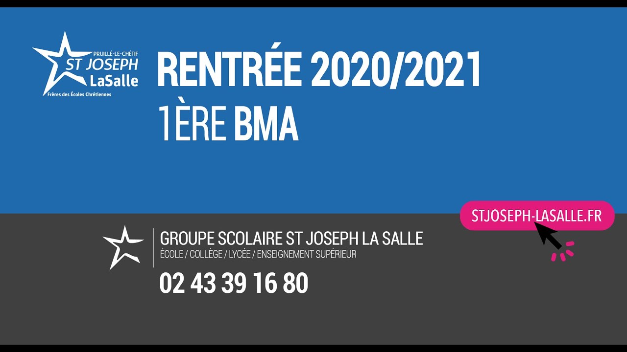 RENTRÉE BMA St Joseph La Salle 2020-2021