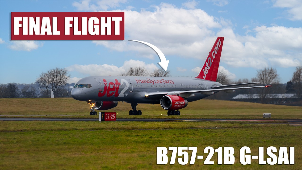 Jet2 Boeing 757 Retires (G-LSAI) - Last Landing at St.Athan Airport (4K)