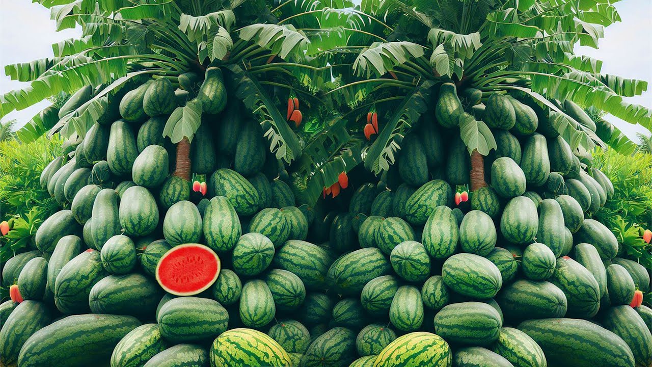 How i Grafting Watermelon with Papaya Fruit