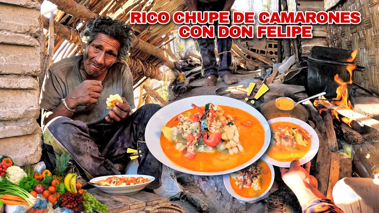 Vean Cómo Don Felipe y Yo Hicimos un CHUPE de CAMARONES a leña… Pero el Final te sorprenderá!