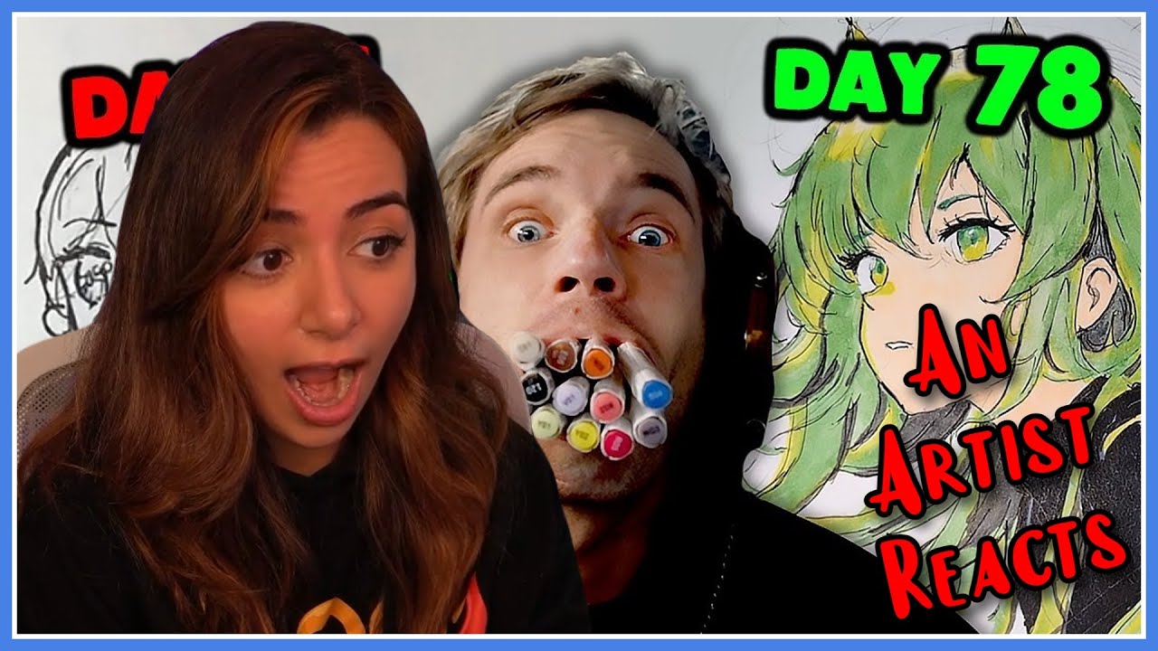 I Drew Every Day for 100 DAYS! | Denims Reacts to PewDiePie