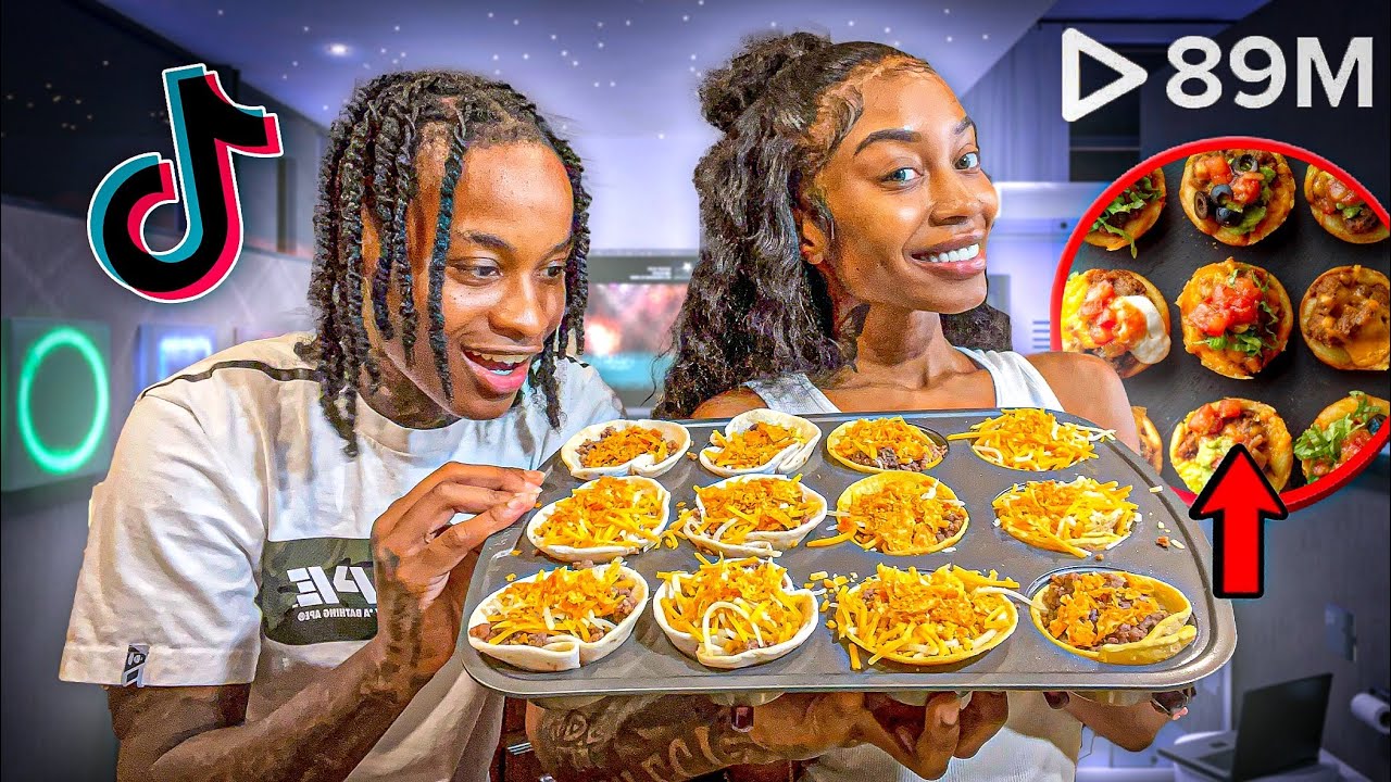 MAKING TIK TOK FAMOUS TACO CUPS WITH JAZZ🥰🧑🏾‍🍳