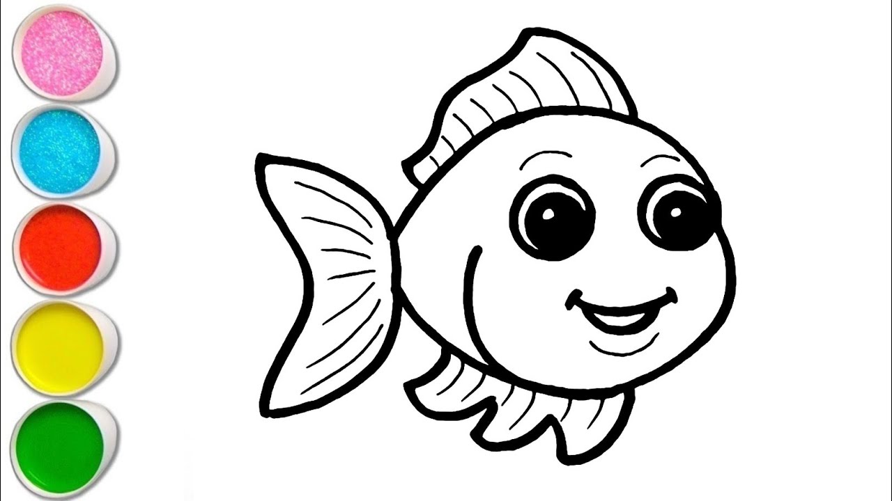 Beautiful Fish Drawing and Coloring For Kids and Toddlers_ How to Draw  Fish | Kids Art
