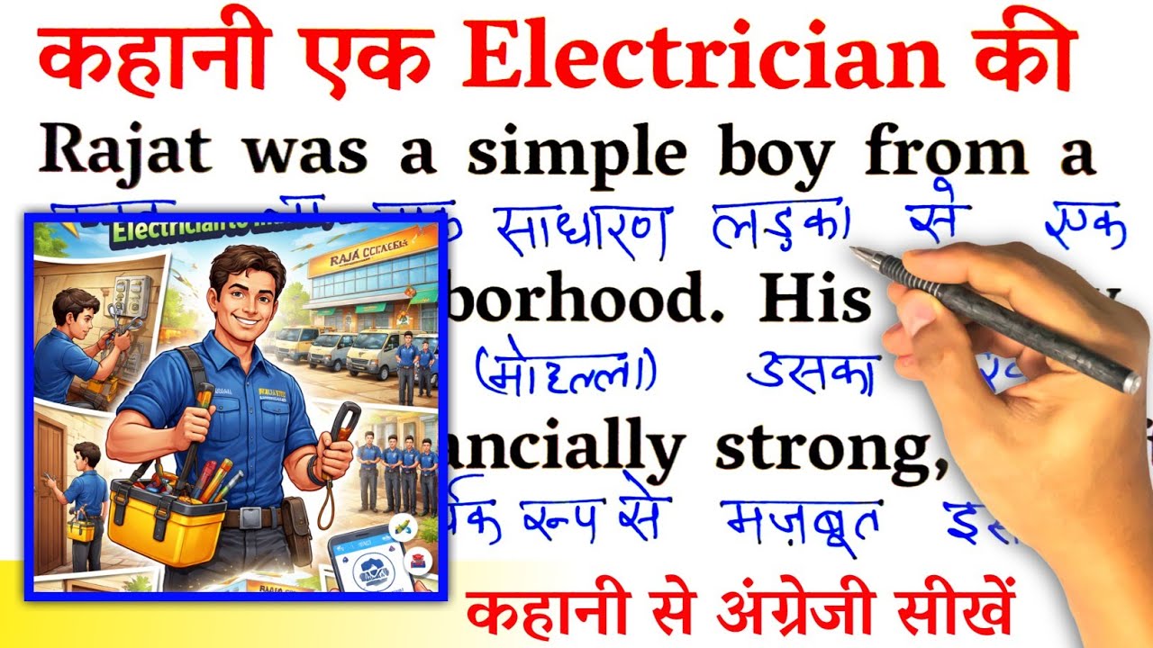 The Story Of An Electrician / Zero से इंग्लिश पढ़ना कैसे सीखें / english reading for beginners 