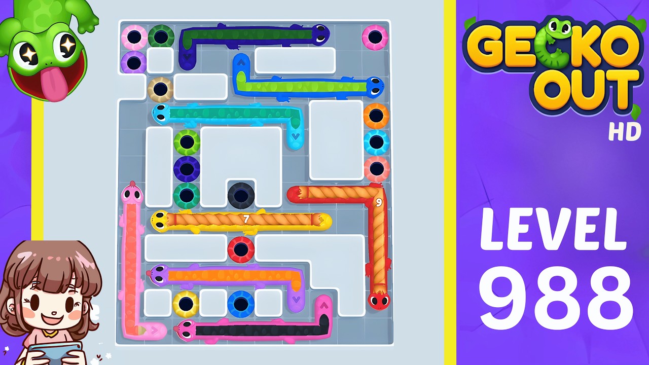 Прохождение уровня 988 игры Gecko Out.
