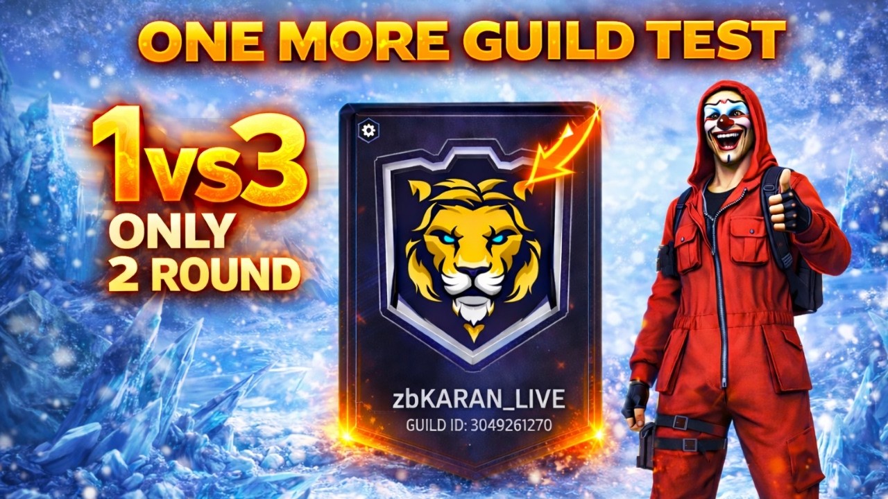 🔴GUILD Test😮 Once again | 1vs3 Only 2 ROUND | CUSTOM GIVEAWAY? #fflive #foryou #guildtestlive