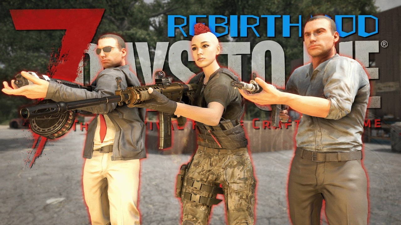 【7DTDMOD】焼け森で銃持ちNPCを仲間にしてブラッドムーンの準備を進める！「7 Days to Die Rebirth MOD」実況プレイ #24