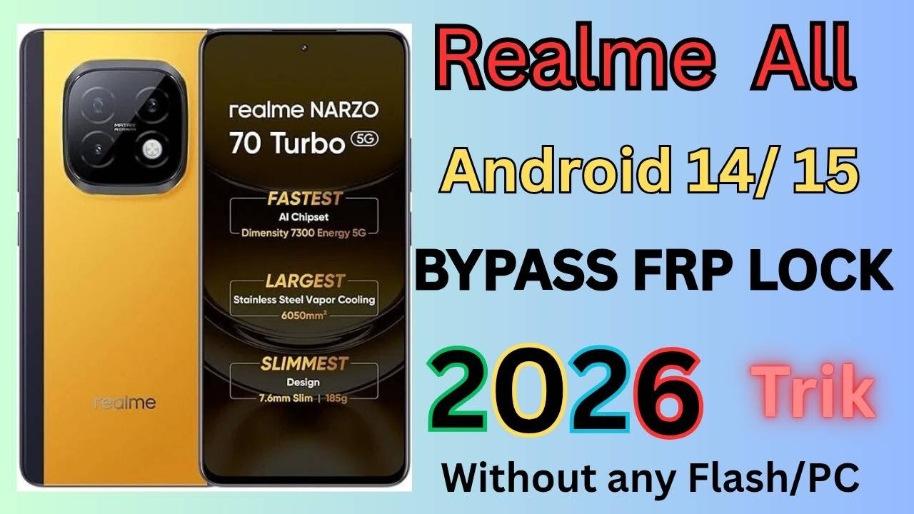 Realme Narzo 70 5G Frp Bypass | RMX5003 Google bypass | Realme Narzo 70 Turbo Google bypass